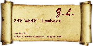 Zámbó Lambert névjegykártya